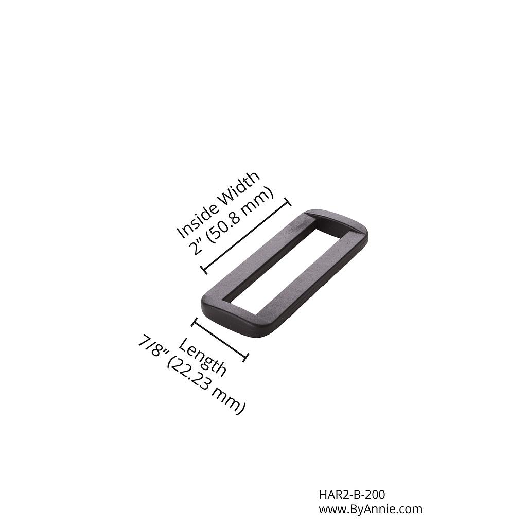 Rectangle Ring - 2" - Black Plastic