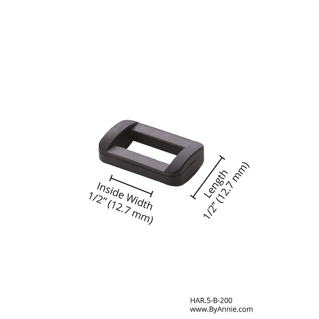 Rectangle Ring - ½" - Black Plastic