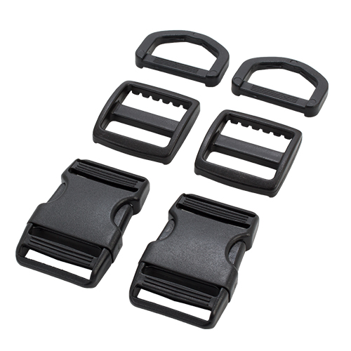 Hardware Set 1700- 1" Black Plastic