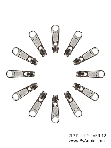 [ZIP-PULL-SILVER-12] Zipper Pull Set-Silver