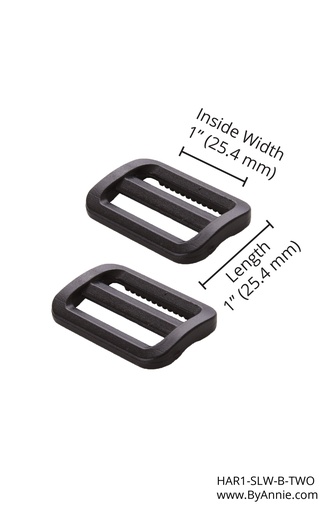 [HAR1-SL-B-TWO] Slider - 1" - Black Plastic - Set of Two