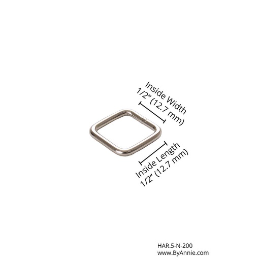 [HAR.5-N-200] Rectangle Ring - ½" - Nickel